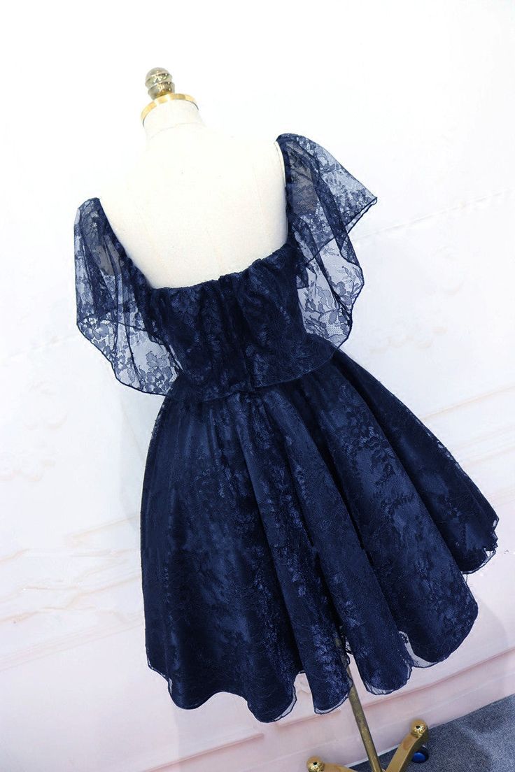 Lace Short Off Shoulder Prom Dress Party Dress, Lace Homecoming Dresses fg5975