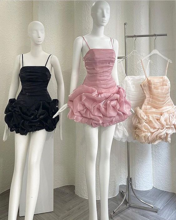 chic sheath pink organza homecoming dress 16th birthday outfits fg6188
