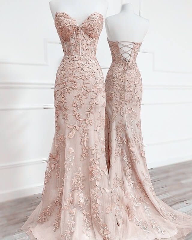 Mermaid Sweetheart Corset Lace Prom Dress fg5836