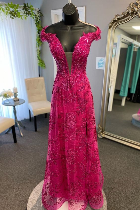 Off-the-Shoukder A-line Long Prom Dress fg5900