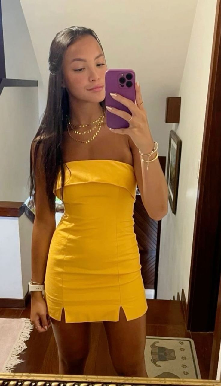Strapless Yellow Short Prom Party Dress Homecoming Dress fg6301