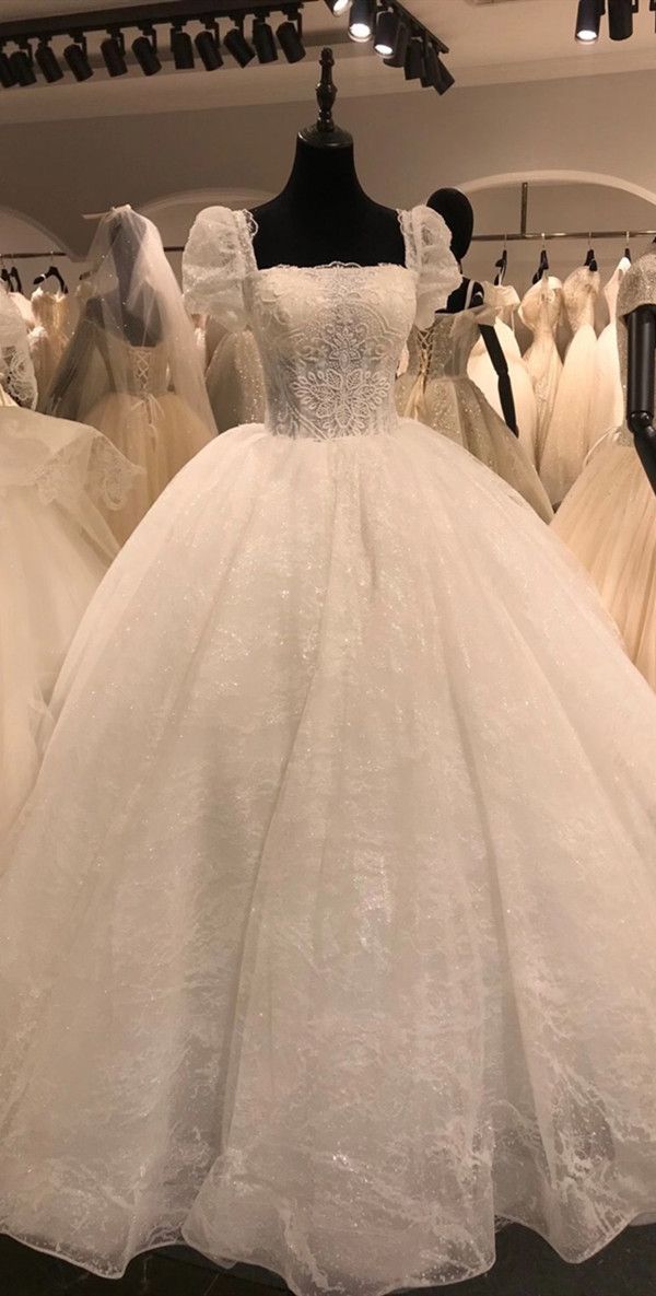 Luxury Wedding Dresses, Popular Lace A-line Bridal Gowns fg7642