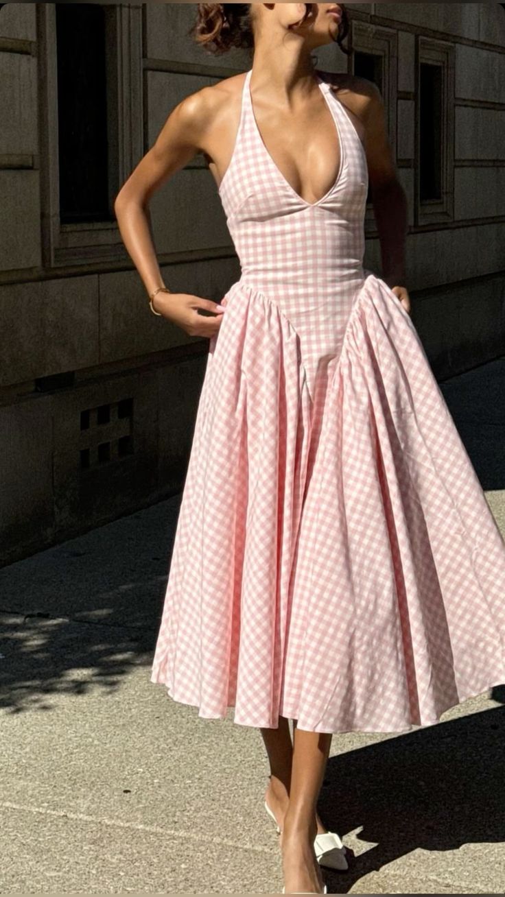 A Line Halter Sleeveless Plaid dress Evening Party Gowns fg7423