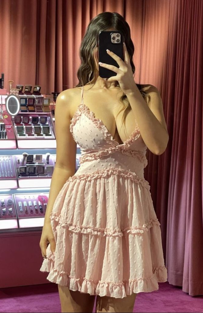 A Line Pink Short Prom Dress Birthday Party Dress Homecoming Dress fg8183