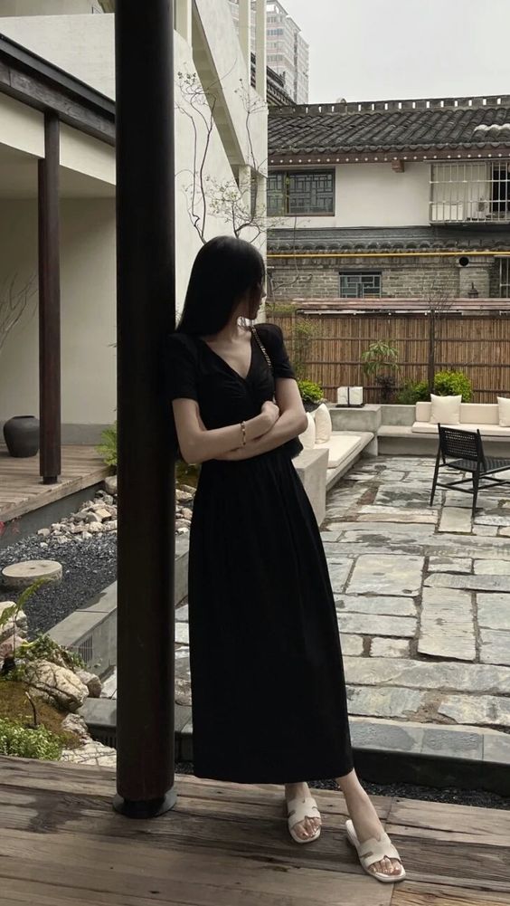 Women Black Casual Party Dress Prom Evening Dress fg5776