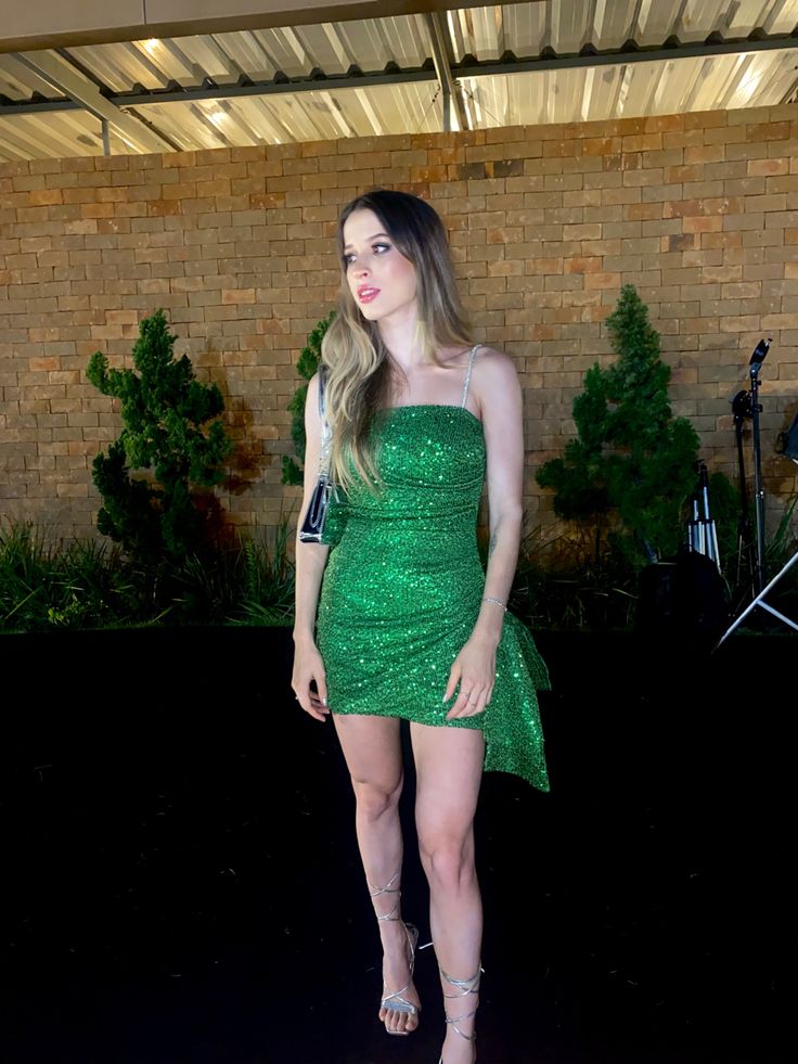 Green Sequin Short Evening Dress Cocktail Dresses Short Party Dress fg7860