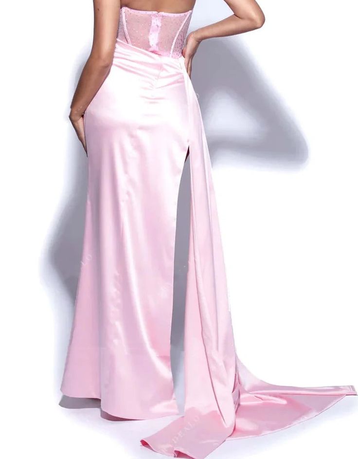 Stapless Prom Dresses Thigh-High Slits Pleats Beading Birthday Outfits Evening Dress fg7531