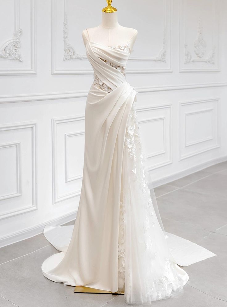 A Line White Birthday Party Dress Lace Wedding Dress fg7279