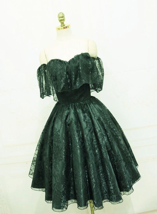 Lace Short Off Shoulder Prom Dress Party Dress, Lace Homecoming Dresses fg5975
