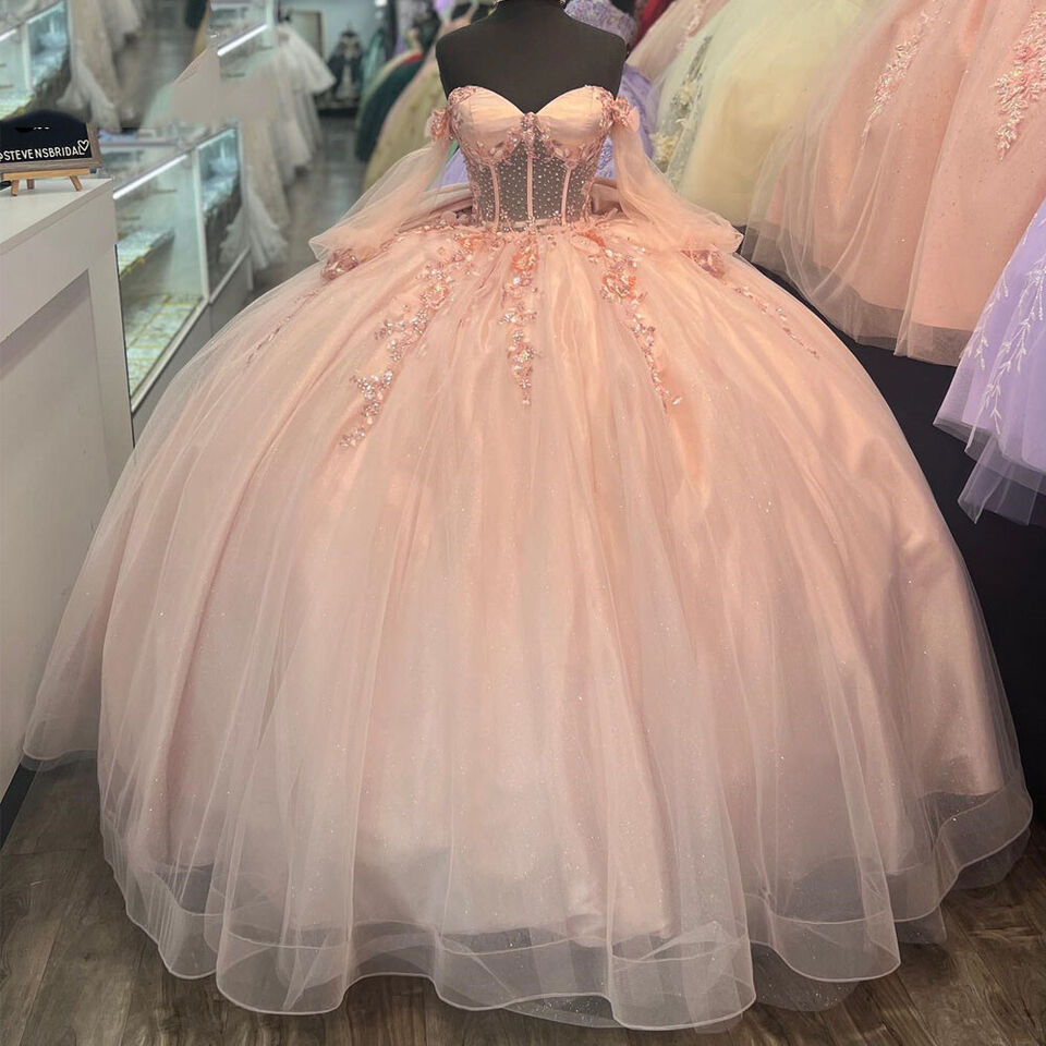 Quinceanera Dresses Off Shoulder Birthday Party Prom Ball Gown Sweet 15 16 fg5921