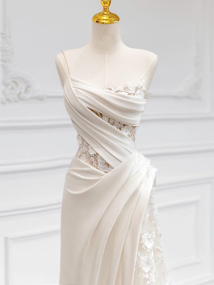 A Line White Birthday Party Dress Lace Wedding Dress fg7279