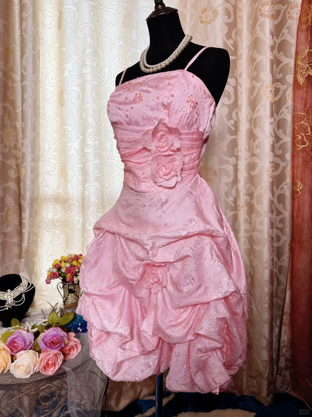 Pink Birthday Outfit Short Evening Dress Short Party Dress Vintage Homecoming Dress fg8090