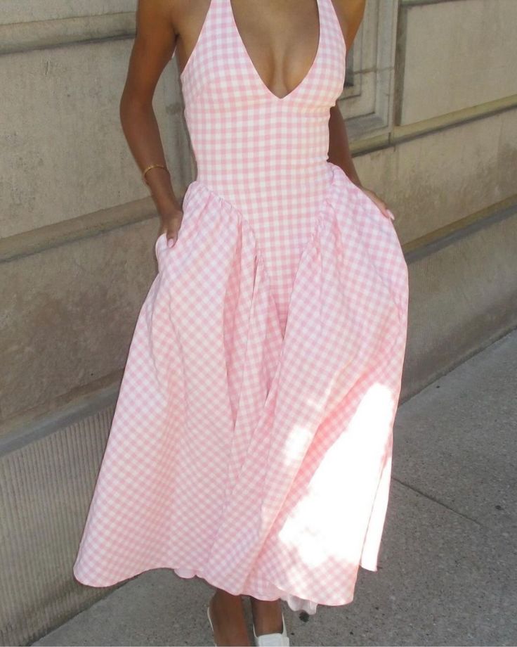 A Line Halter Sleeveless Plaid dress Evening Party Gowns fg7423