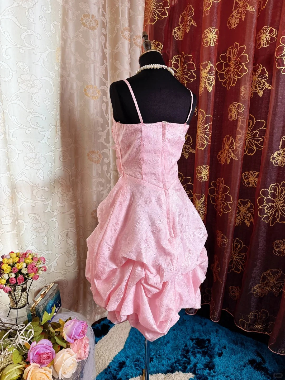 Pink Birthday Outfit Short Evening Dress Short Party Dress Vintage Homecoming Dress fg8090