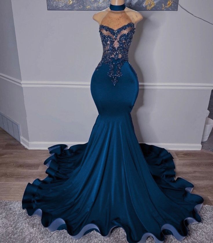 Evening Gown For Women Beading Mermaid Birthday Party Dresses fg6081