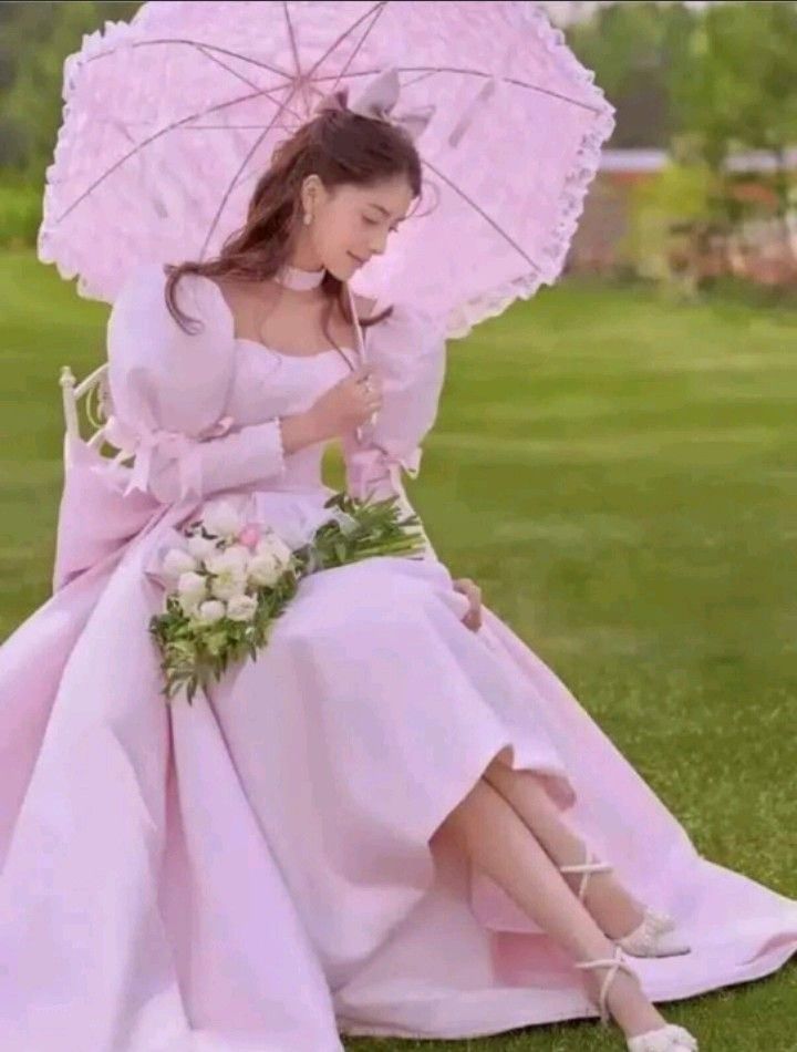A line Long Sleeves Pink Satin Long Prom Dress Party Dresses fg6696