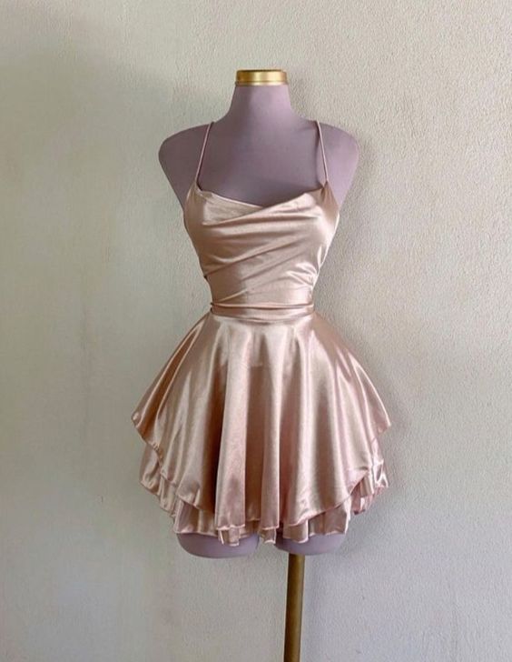 Vintage A line Royal Blue Birthday Outfits Satin Homecoming Dress fg6399