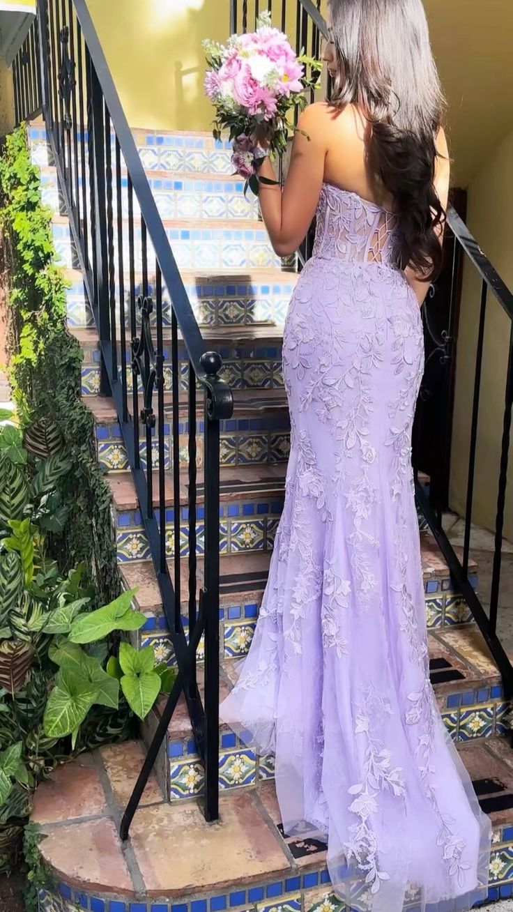 Women Mermaid Lace Prom Dresses Long Appliques Evening Gowns Sleeveless Formal Party Dress fg6531