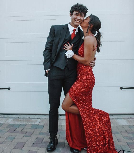 Sequin Red Long Prom Dress,Evening Dress fg6659