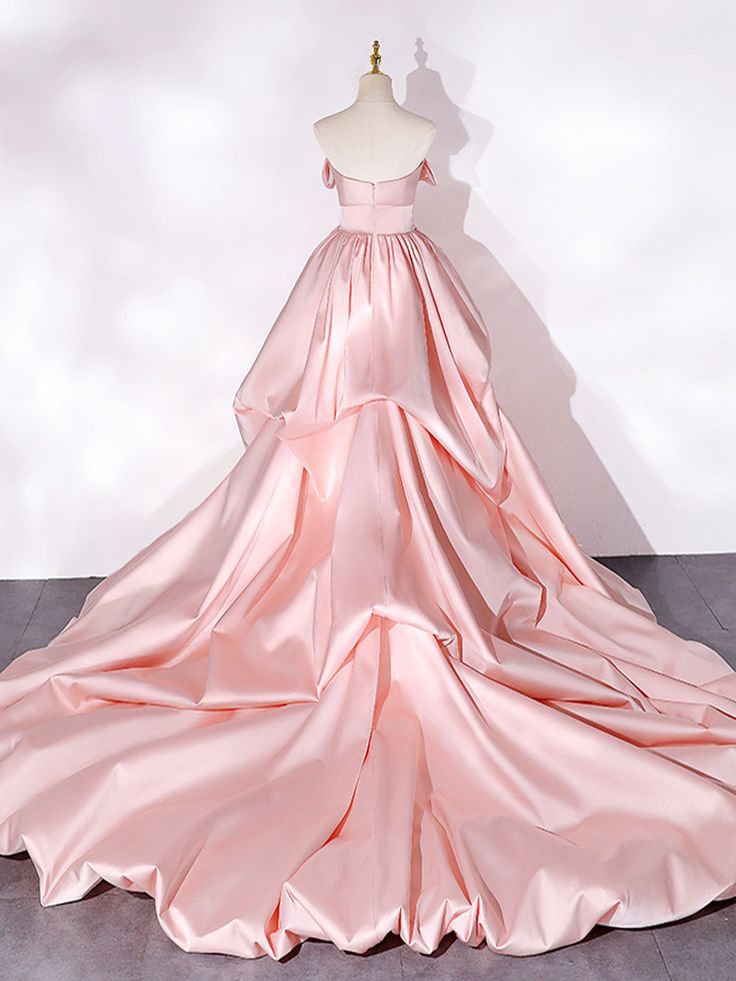 Sweep Train Satin Long Prom Dress, Formal Evening Dresses fg6500