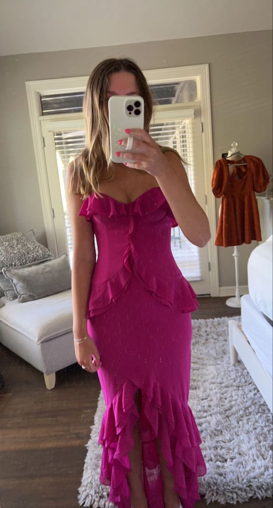 Straps Sheath Prom Dress Layered Evening Gown fg6346