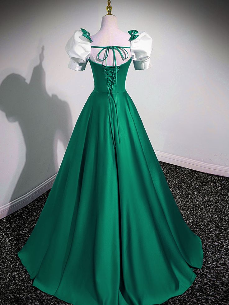 A-Line Satin Long Prom Dresses, A-Line Formal Dresses fg6312