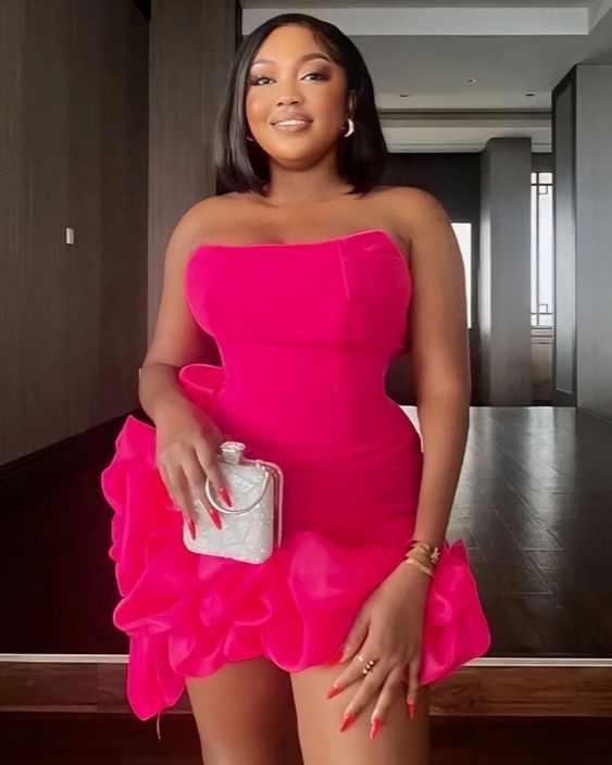 Hot Pink Short Party Gown Homecoming Dresses fg6330