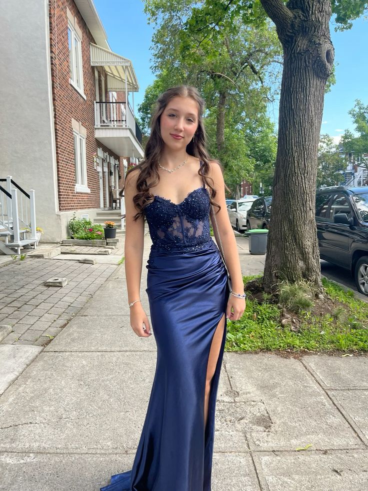Fashion Long Party Dress Navy Blue New Fashion Evening Dress fg6072