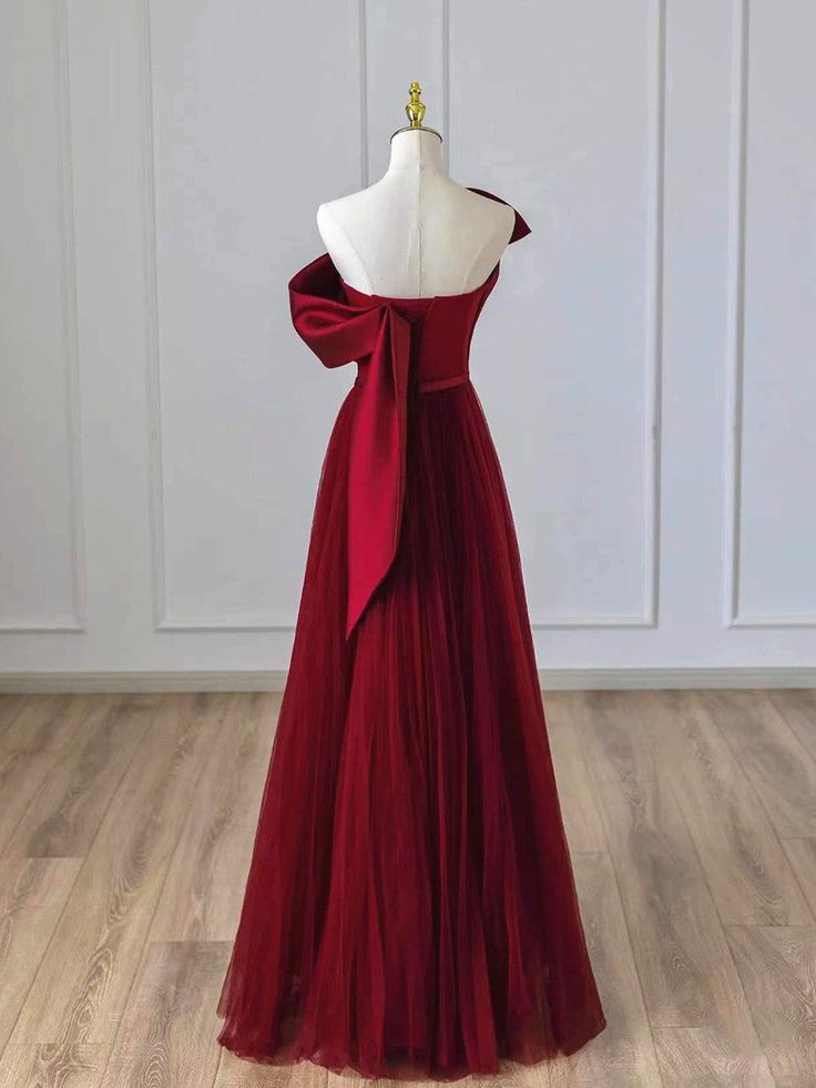 Schlichtes A-Linien-Ballkleid aus Satin und Tüll, bodenlanges Partykleid fg6352