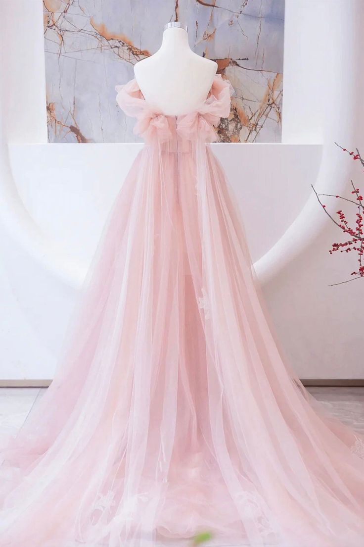 Tulle Beaded Long Prom Dress, A-Line Evening Party Dress fg6228