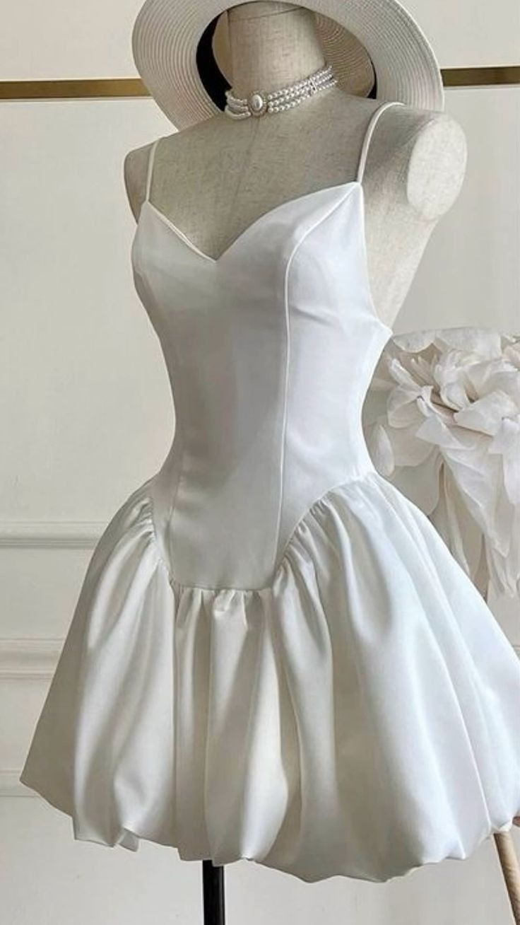 Simple A line Short Birthday Dress Satin Straps Homecoming Dresses fg6621