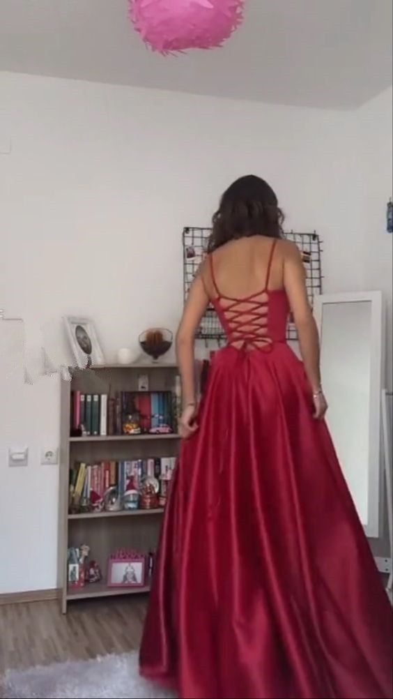 A Line Straps Floor Length Evening Gown Prom Dresses fg6534
