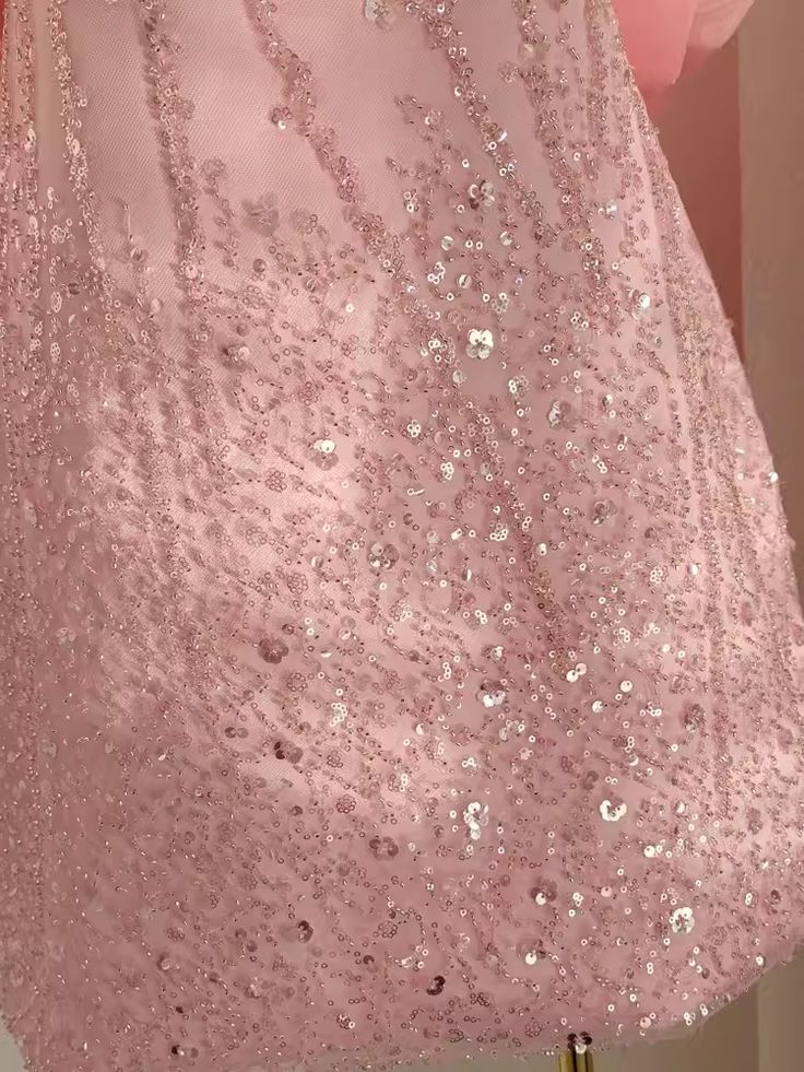 Sexy A line Scoop Pink Sequin Travel Vacation Dress Short Birthday Dress fg6374