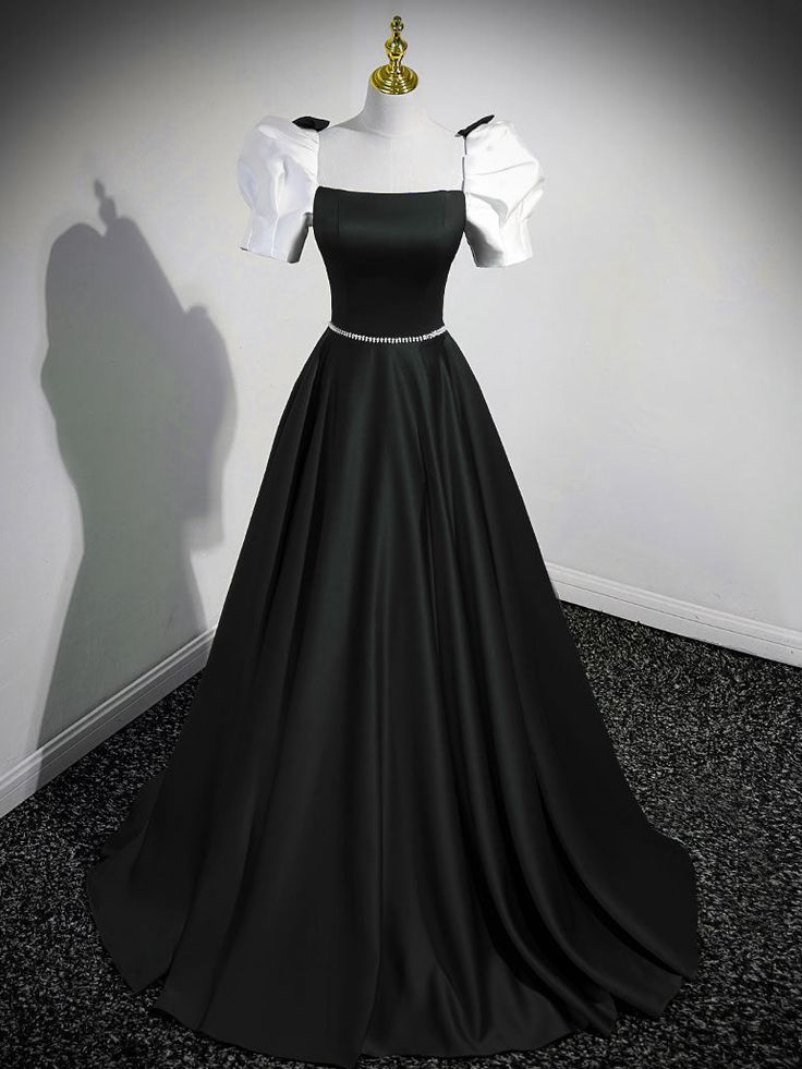 A-Line Satin Long Prom Dresses, A-Line Formal Dresses fg6312