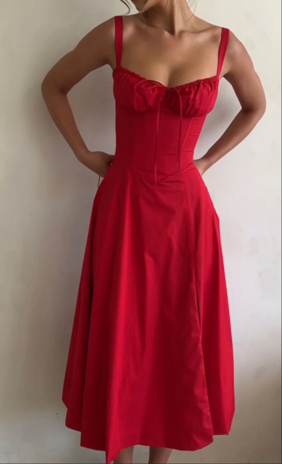 Ärmelloses rotes Party-Ballkleid mit quadratischem Ausschnitt und geteiltem sexy A-Linien-Midikleid fg6008