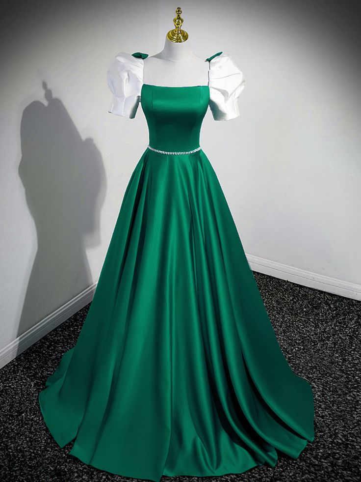 A-Line Satin Long Prom Dresses, A-Line Formal Dresses fg6312