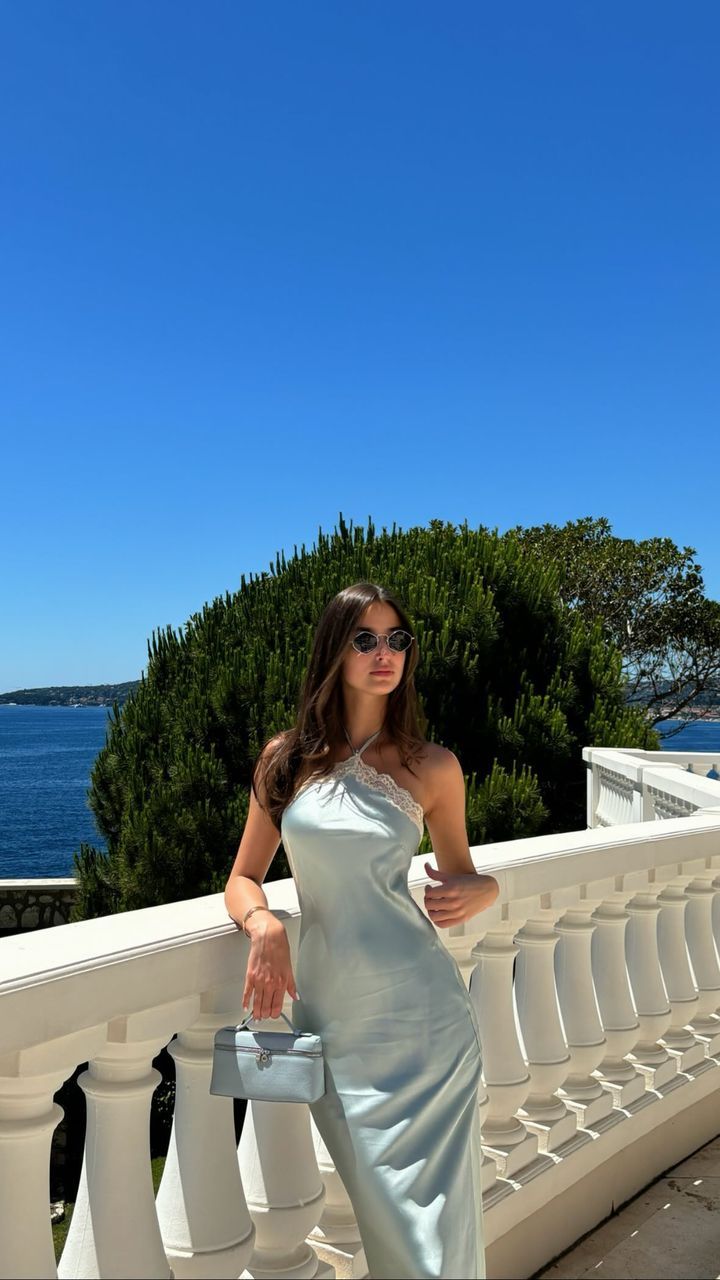 Light Blue Halter Mermaid Party Dress, Sexy Evening Dress fg6568