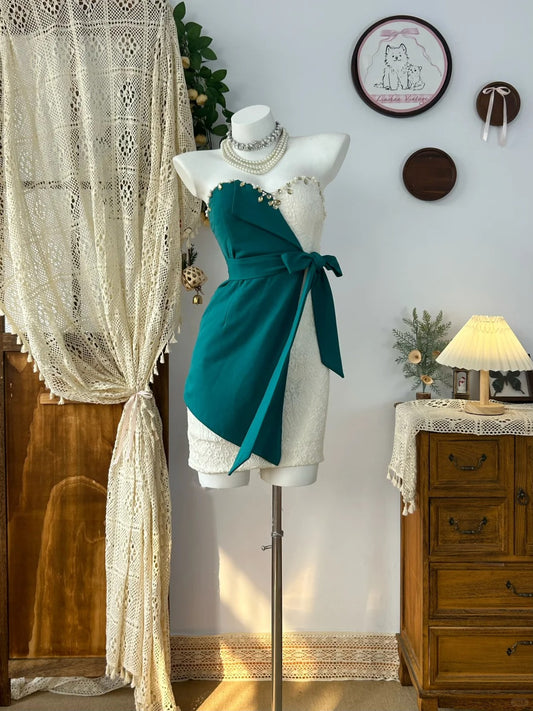 Short Vintage Evening Dress Elegant Sleeveless Short Prom Party Dress    fg8179