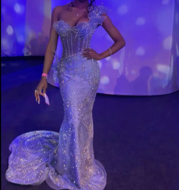 Women Prom Dress Blue Mermaid Long Dress Evening Dress fg5431