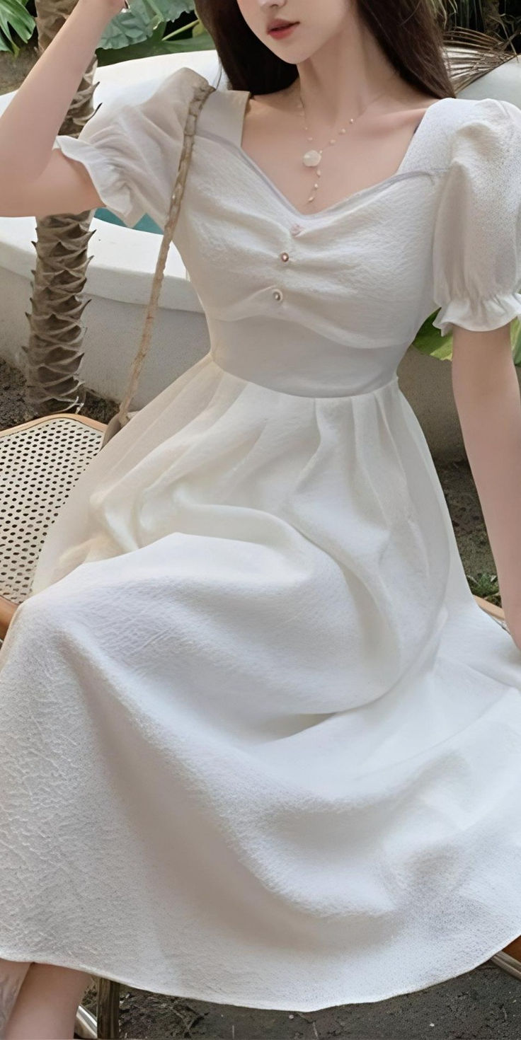 A Line White Short Sleeves Evening Gowns, Party Prom Dress fg7464