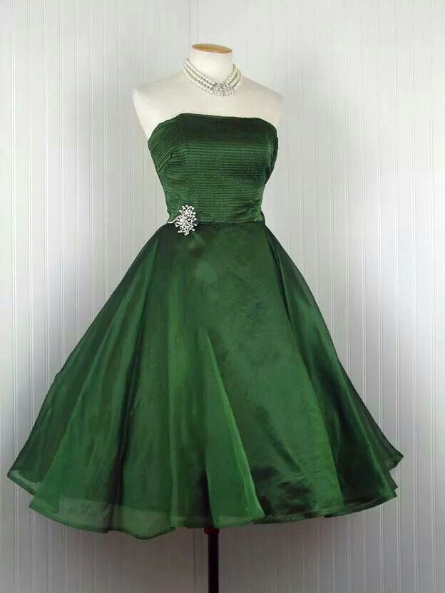 A Line Green Strapless Short Prom Dress Birthday Party Dress Homecoming Dress fg8116