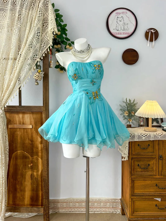 Short Vintage Evening Dress Elegant Sleeveless Short Prom Party Dress    fg8181