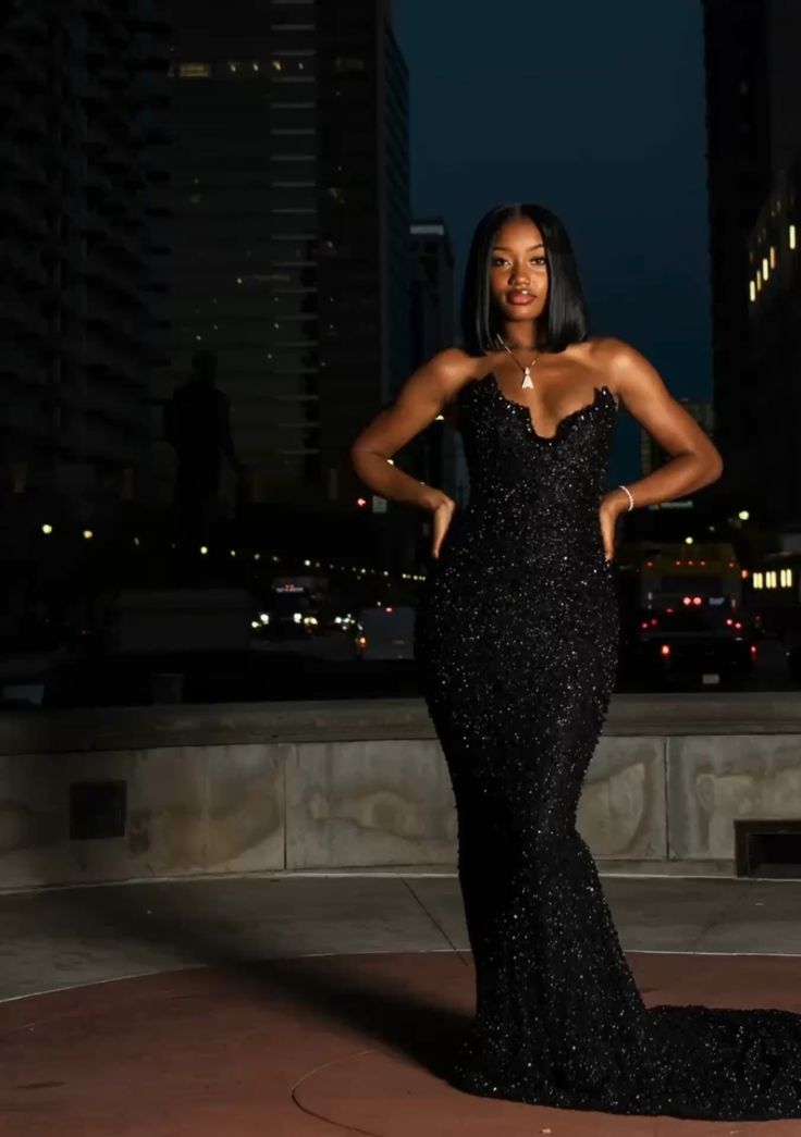 Black Strapless Mermaid Long Prom Dress Evening Gown fg6763