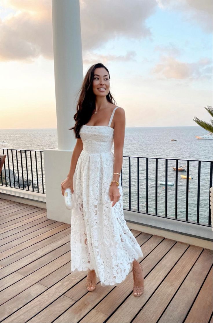 White A Line Straps Lace Party Dress Evening Dress Prom Dresses fg7848