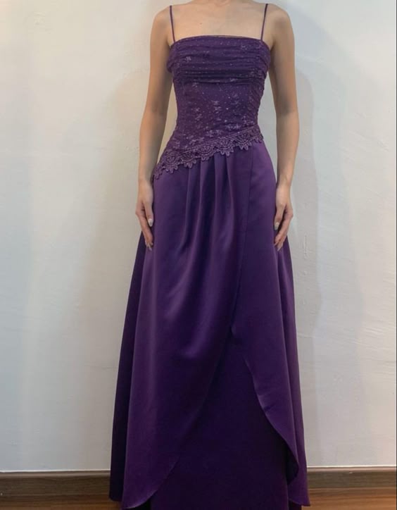 A-Line Evening Gown Formal Dress Purple Floor Length Sleeveless Dress fg6655