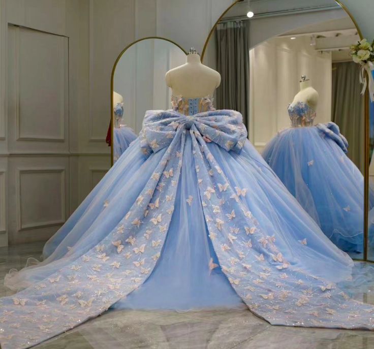 Ball Gown Prom Dresses, Princess Prom Dresses, Sweet 16 Dresses, Quinceanera Dresses, Blue Prom Dresses fg5445