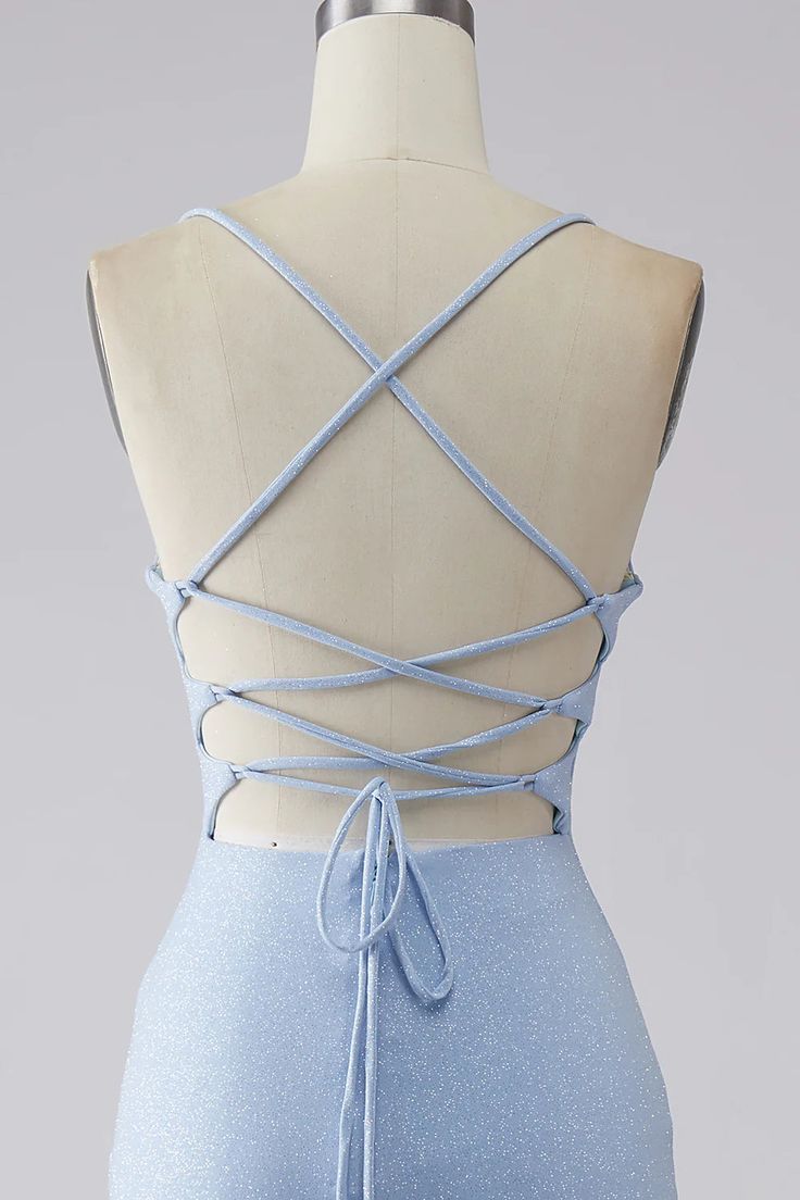 Light Blue Mermaid Long Prom Dress Elegant Evening Party Dress fg7315