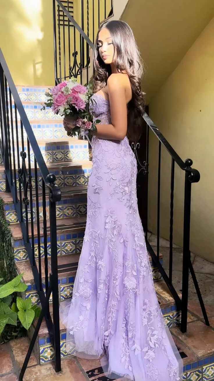 Women Mermaid Lace Prom Dresses Long Appliques Evening Gowns Sleeveless Formal Party Dress fg6531