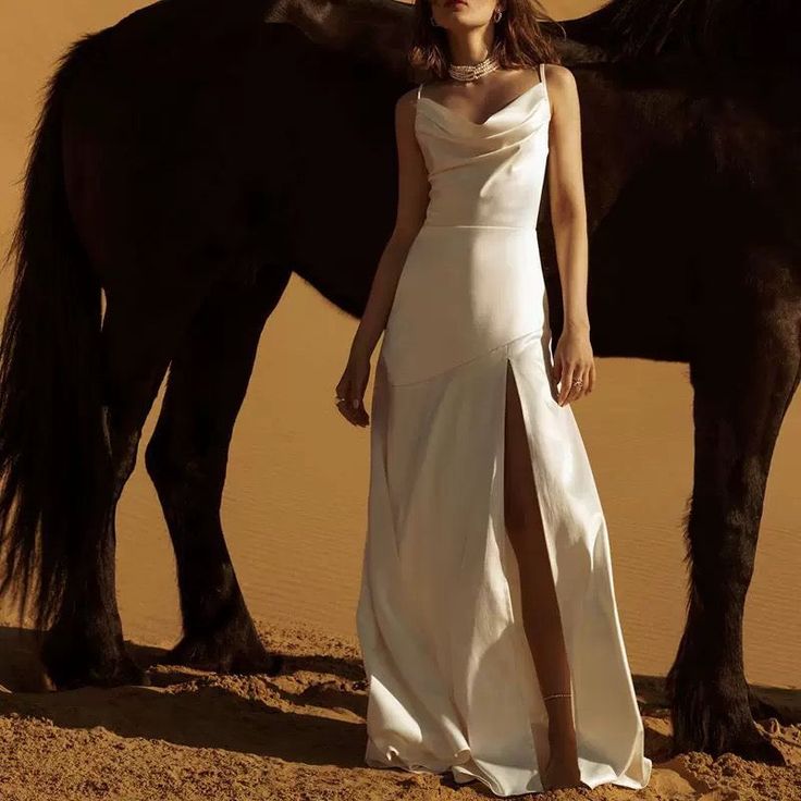 Spaghetti Straps Sleeveless White Prom Dress fg4971