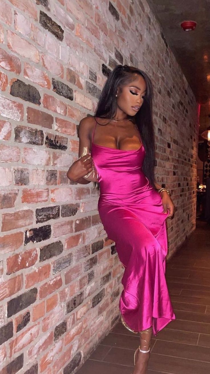 Hot Pink Simple Prom Dress Evening Party Dress fg7406
